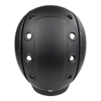 A matte black full-face equestrian CASCO helmet shown from the front on a clean white background.