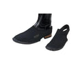 Petrie Boot Protector — neoprene overshoe for riding boots, shown on boot and alongside