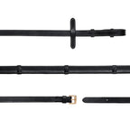 Lumiere black flat rubber grip reins – brass fittings