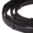 Lumiere havana brown flat rubber grip reins – brass fittings