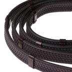 Lumiere mid brown flat rubber grip reins – brass fittings