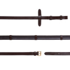 Lumiere mid brown flat rubber grip reins – brass fittings