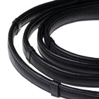 Lumiere Butter-soft flat nappa leather snaffle bridle reins with billet bit attachment and stainless steel fittings. Available in Black or Havana Brown. Pony to Warmblood.