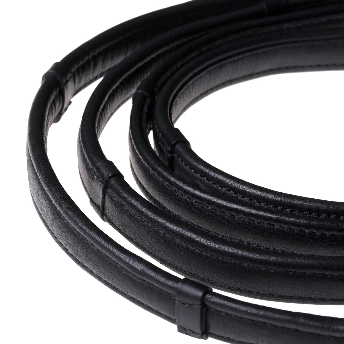 Lumiere Butter-soft flat nappa leather snaffle bridle reins with billet bit attachment and stainless steel fittings. Available in Black or Havana Brown. Pony to Warmblood.