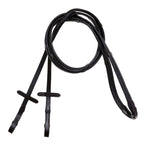 Lumiere Butter-soft flat nappa leather snaffle bridle reins with billet bit attachment and stainless steel fittings. Available in Black or Havana Brown. Pony to Warmblood.