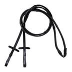 Lumiere Butter-soft flat nappa leather snaffle bridle reins with billet bit attachment and stainless steel fittings. Available in Black or Havana Brown. Pony to Warmblood.