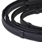 Lumiere black flat rubber grip reins – silver fittings