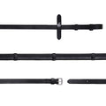 Lumiere black flat rubber grip reins – silver fittings