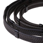 Lumiere havana brown flat rubber grip reins – silver fittings