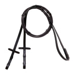Lumiere havana brown flat rubber grip reins – silver fittings