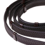 Lumiere mid brown flat rubber grip reins – silver fittings
