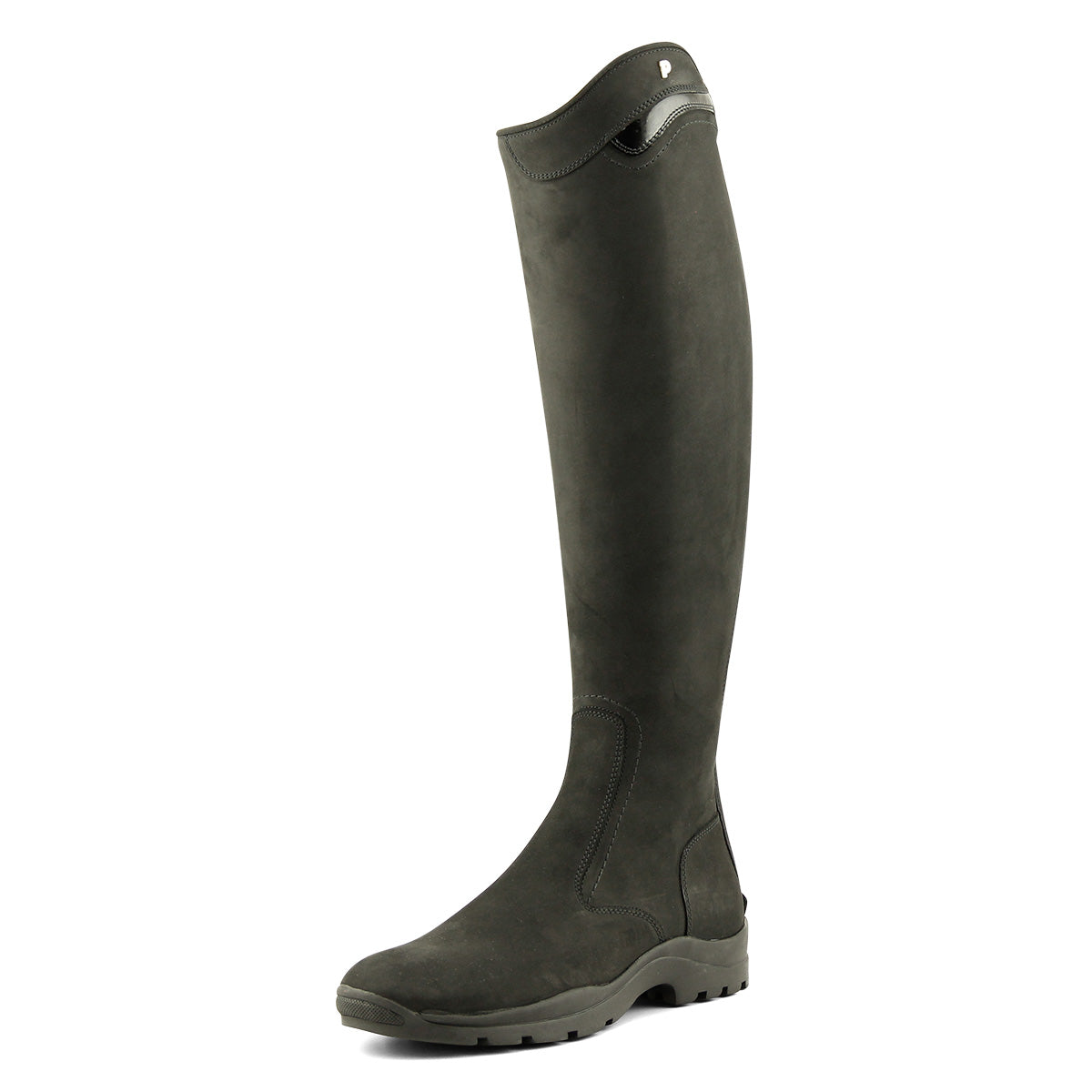 Petrie Explorer black nubuck riding boos — side view