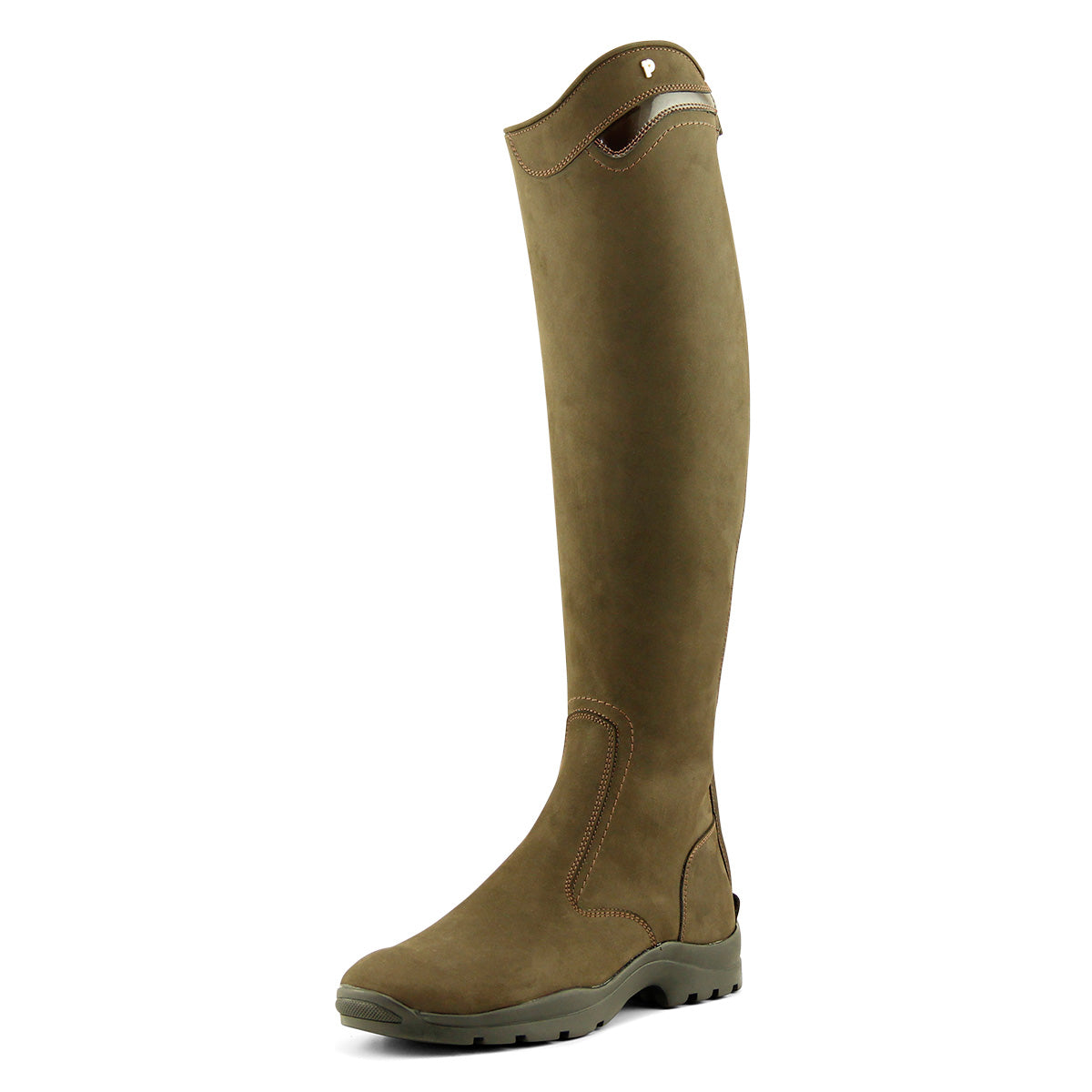 Petrie Explorer brown nubuck riding boos — side view