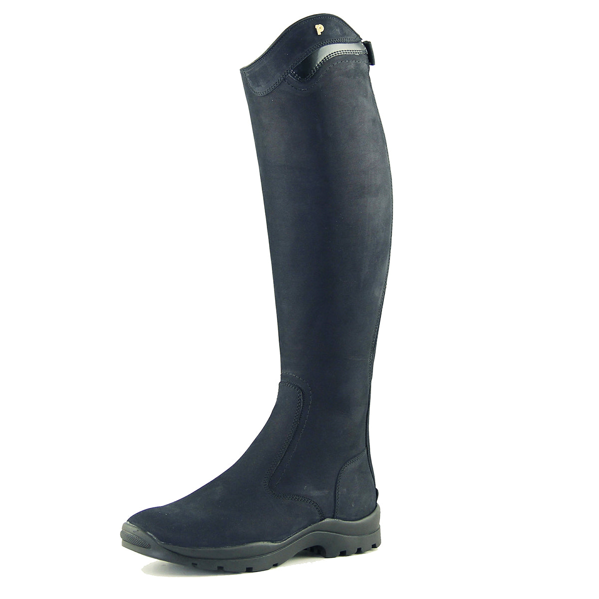 Petrie Explorer navy-blue nubuck riding boos — side view