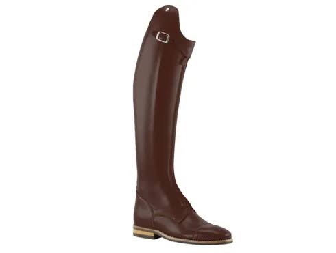 Petrie Verona riding boot – angled full view, brown leather traditional polo-model