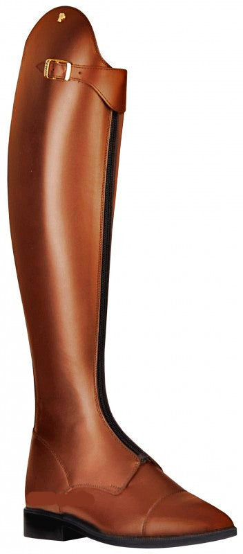 Petrie Verona riding boot – angled full view, cognac leather traditional polo-model
