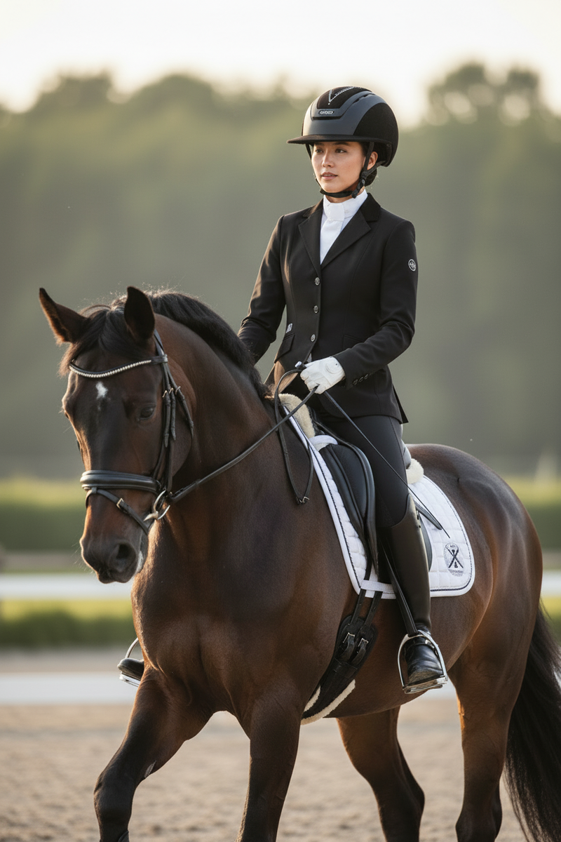 Casco Elite - Asian Woman on Horse Zoomed