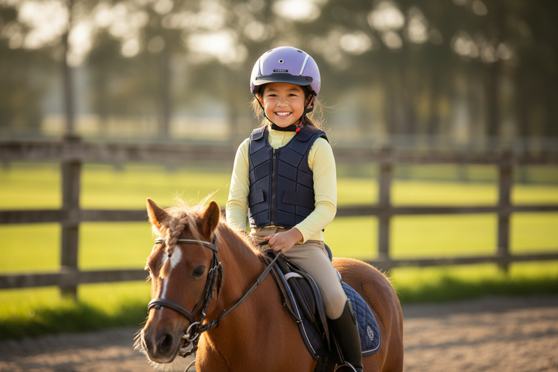 Casco Junior - Asian Girl on Pony Outdoor Arena