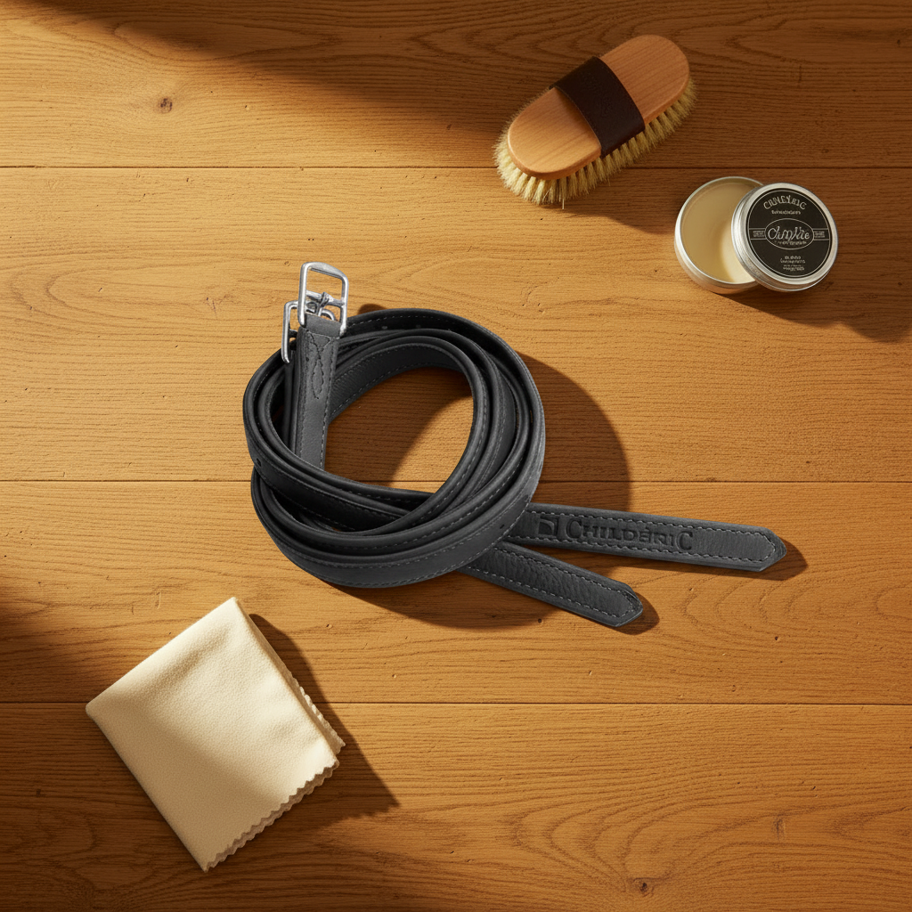 Childéric Hunter Stirrup Leathers - Matched Girth Layout
