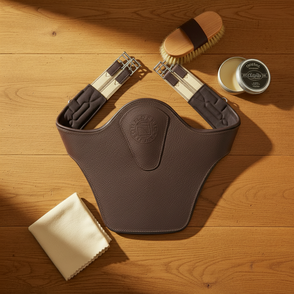 Childéric Stud Girth Brown - Warm Wood