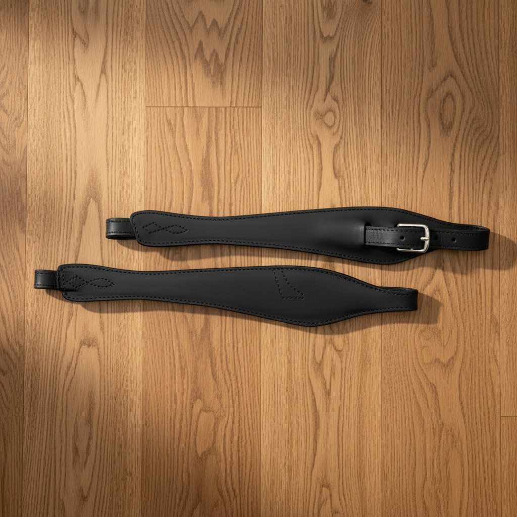 Childeric Jumping Stirrup Leathers - Black - Warm Wood