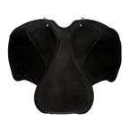 Black leather Childeric dressage saddle on a white background