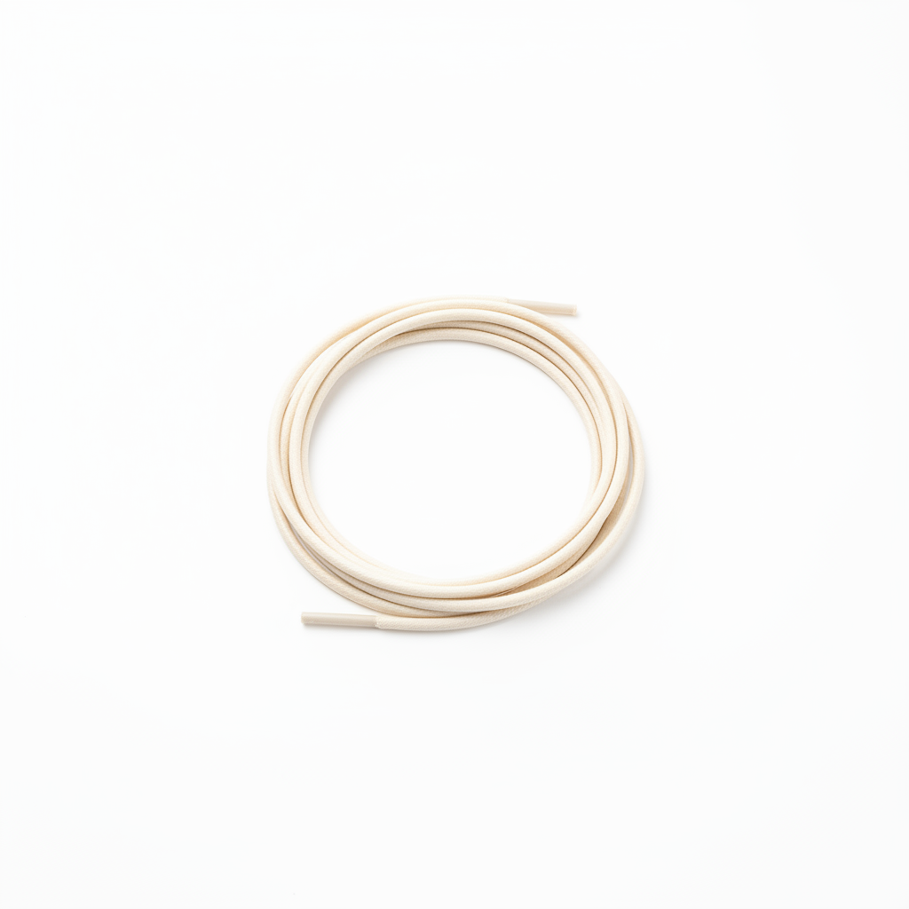 Petrie Boot Laces — Contrast (cream/off-white), thin rounded waxed cord