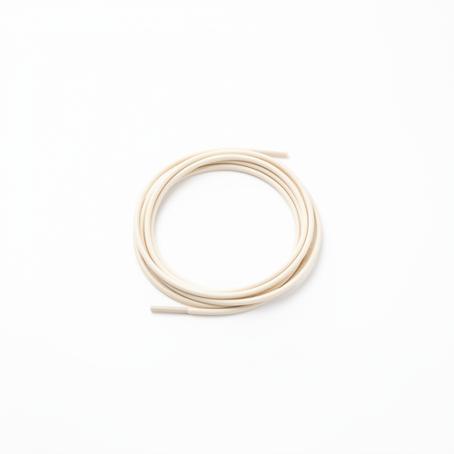 Petrie Boot Laces — Contrast (cream/off-white), thin rounded waxed cord