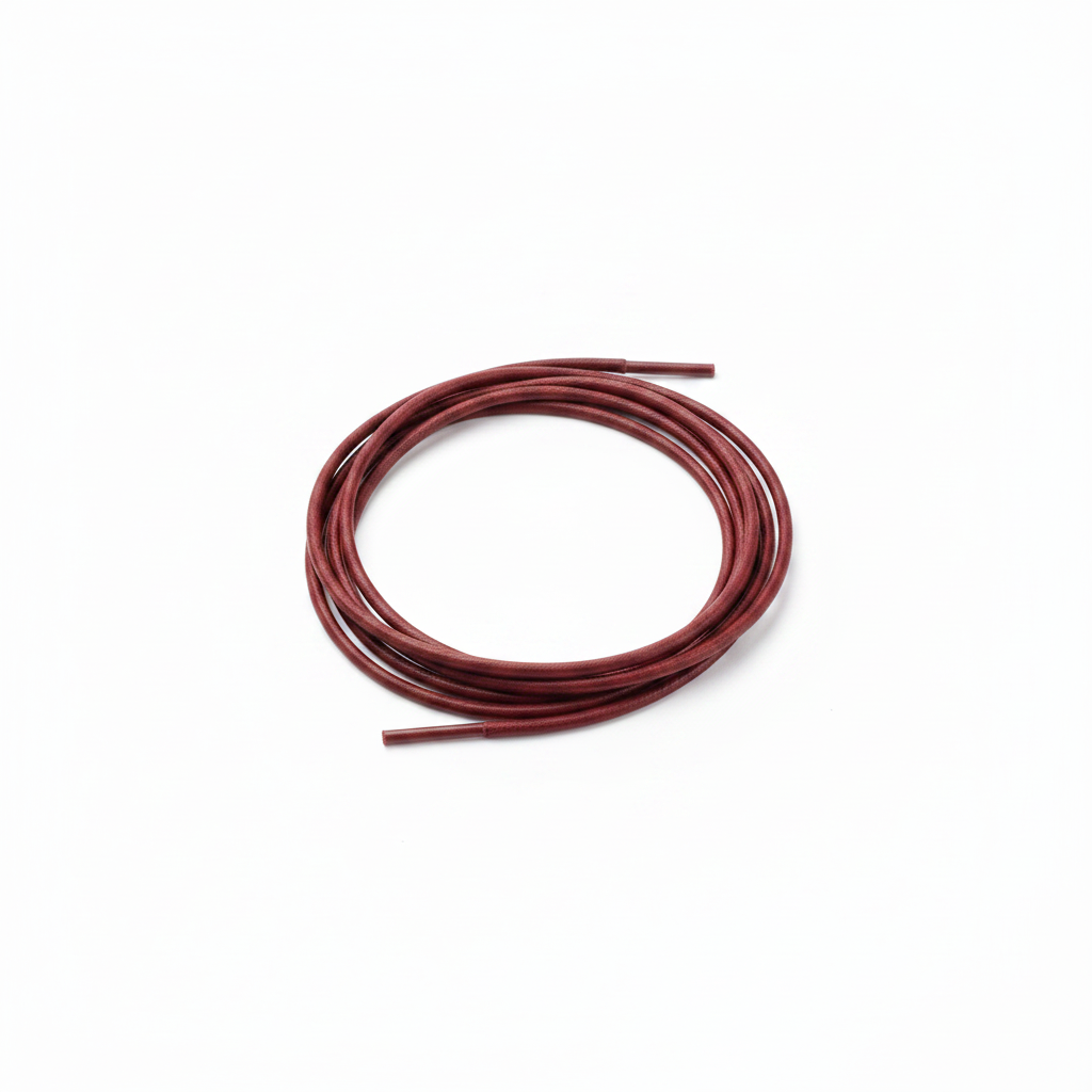 Petrie Boot Laces — Red, thin rounded waxed cord