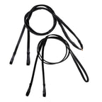 Complete Lumiere double bridle rein set in butter-soft flat nappa leather. Includes snaffle rein with gold buckle and curb rein without buckle. Stylish rein markers.